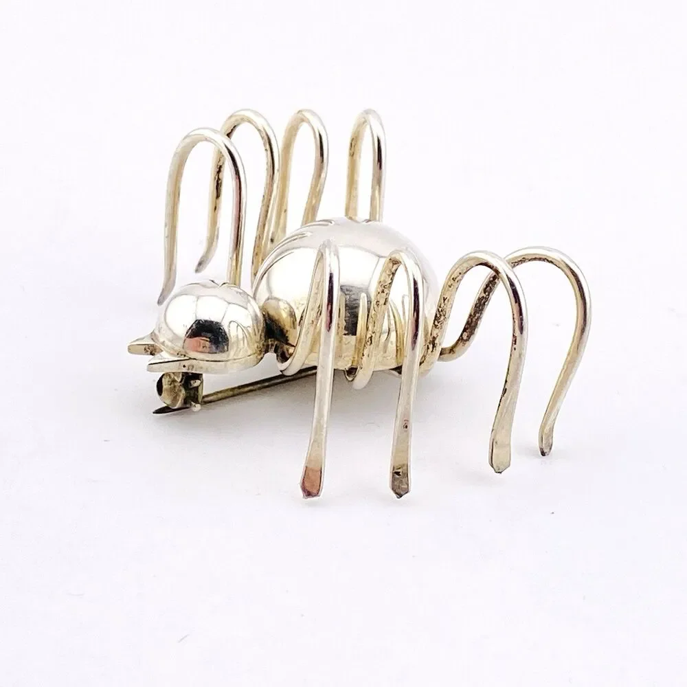 Sterling Silver Spider Brooch Mexico 925 TG 201 Large Artisan Vintage Pin